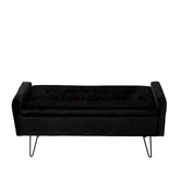 Homla Bench  Venlo  Velour Black  100X39X45Cm
